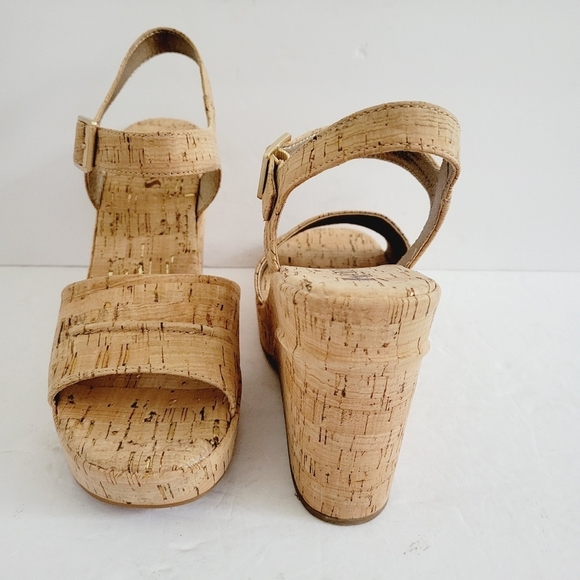 NEW Korks By Kork Ease Jenneve Cork Natural Wedge Strappy Cork Sandals, Size 9 - Picture 4 of 9